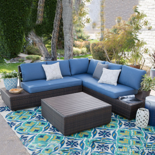 Moderner Garten Pe Rattan Outdoor -Sofa Kombination